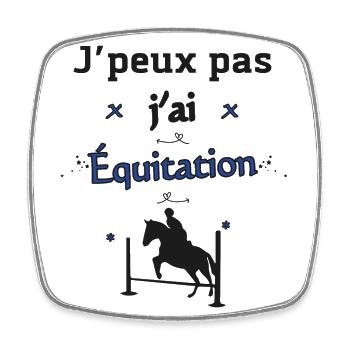 j'peux pas j'ai équitation - Magnet carré - blanc - Devant