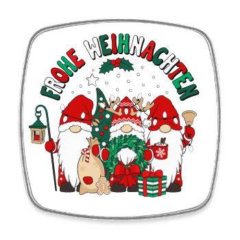 Frohe Weihnachten Wichtel Gnomies - Viereckiger Kühlschrankmagnet - Weiß - Vorne
