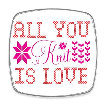 All You Knit Is Love - Stricken Geburtstag - Viereckiger Kühlschrankmagnet - Weiß - Vorne