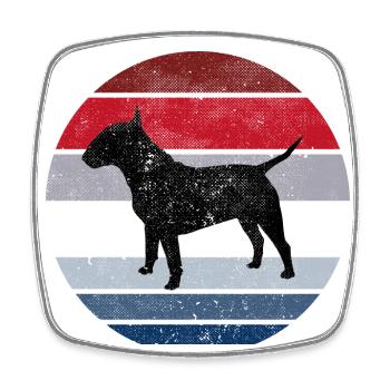 Bull Terrier Breed Dog Retro Funny Animal - Square fridge magnet - white - Front