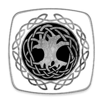 Yggdrasil, Arbre De Vie, Nordique, Arbre De Vie - Magnet carré - blanc - Devant