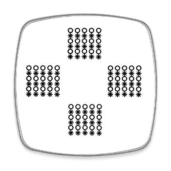 Royal style - Square fridge magnet - white - Front