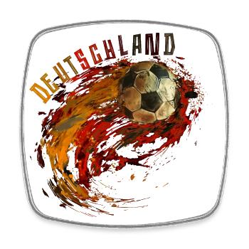 Deutschland Fussball Retro Design Vintage - Viereckiger Kühlschrankmagnet - Weiß - Vorne