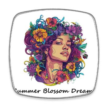 Summer Blossom Dreams - Viereckiger Kühlschrankmagnet - Weiß - Vorne