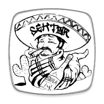 El Sektor Mexico - Viereckiger Kühlschrankmagnet - Weiß - Vorne