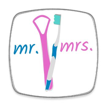 Mr. Mrs. - Square fridge magnet - white - Front