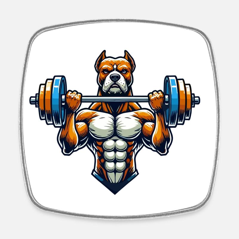 trained - Square fridge magnet - white