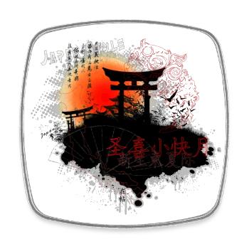 Japan Style (Torii) 02 - Square fridge magnet - white - Front
