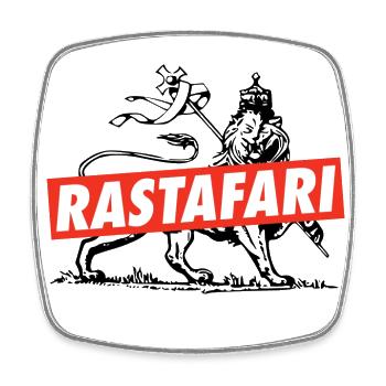 Lion of Judah - Jah Rastafarian - Reggae Roots Shirt - Square fridge magnet - white - Front