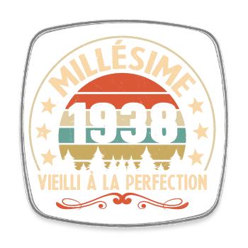 Cadeau Millésime 1938 Vieilli À La Perefection - Magnet carré - blanc - Devant