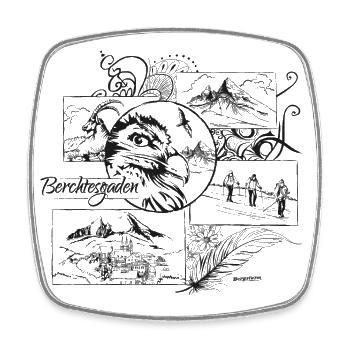 Berchtesgaden Watzmann Bearded Vulture - Square fridge magnet - white - Front