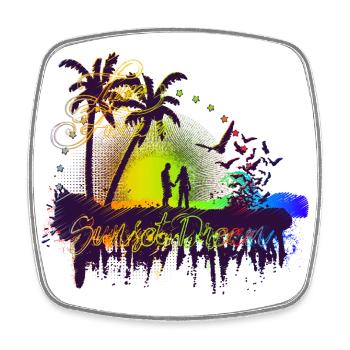 Sunset Dream (Bunt) 02 - Viereckiger Kühlschrankmagnet - Weiß - Vorne