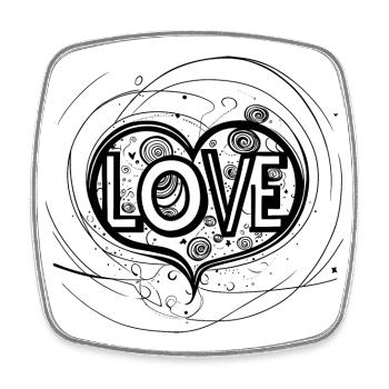 LOVE Shirts pour vous - Magnet carré - blanc - Devant