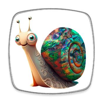 Opal Snail - Opal Schnecke Schneckenhaus - Viereckiger Kühlschrankmagnet - Weiß - Vorne