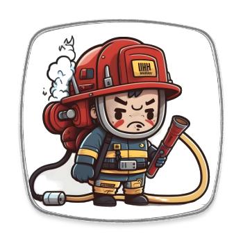 Fighting Fires - Square fridge magnet - white - Front