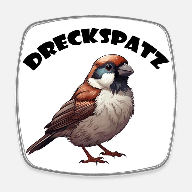 Dirty sparrow - Square fridge magnet - white