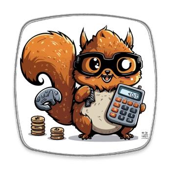 Squirrel-culator - Square fridge magnet - white - Front
