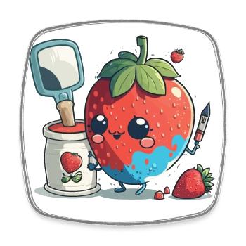 Creative Brushstrokes - Square fridge magnet - white - Front