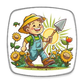 Pouces verts - Magnet carré - blanc - Devant