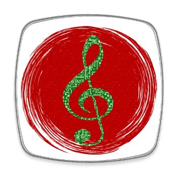 Merry Christmas Festive Melody - Square fridge magnet - white - Front