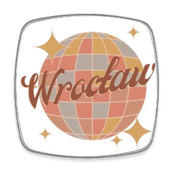 Wroclaw Wroclaw Pologne Rétro Vintage Design - Magnet carré - blanc - Devant