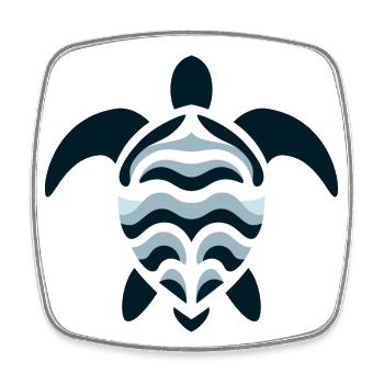 Sea turtle - Square fridge magnet - white - Front