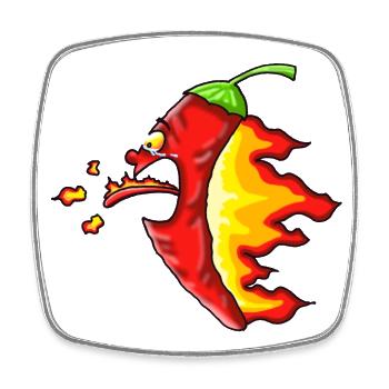 Hot chili - Square fridge magnet - white - Front