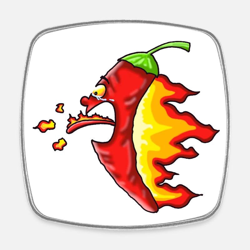 Piment fort - Magnet carré - blanc