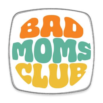 bad moms club retro logo kreis - Viereckiger Kühlschrankmagnet - Weiß - Vorne