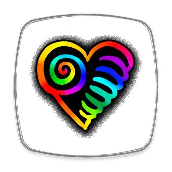 Herz Regenbogen - Viereckiger Kühlschrankmagnet - Weiß - Vorne
