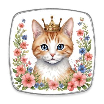 Adorable cat princess - Square fridge magnet - white - Front
