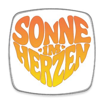 Sonne im Herzen - Viereckiger Kühlschrankmagnet - Weiß - Vorne