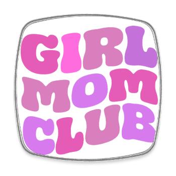 Girl Mom Club - Viereckiger Kühlschrankmagnet - Weiß - Vorne
