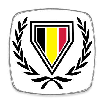 Belgium (Coat of Arms & laurel wreath) - Square fridge magnet - white - Front