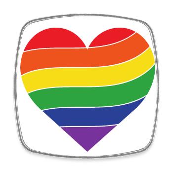 Regenbogen Herz | Pride - Viereckiger Kühlschrankmagnet - Weiß - Vorne