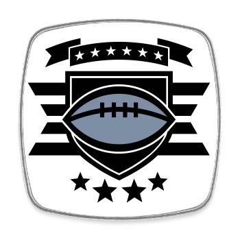 Badge de Football 01 - Magnet carré - blanc - Devant