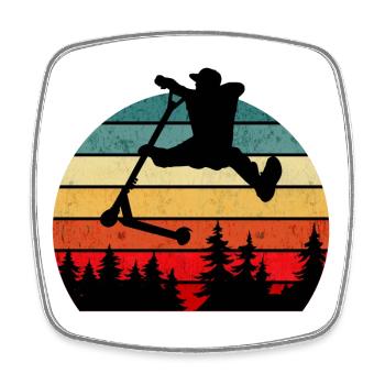 Escooter Scooter Stunt - Square fridge magnet - white - Front