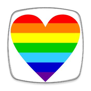 Herz Regenbogen Farben bunt - Viereckiger Kühlschrankmagnet - Weiß - Vorne