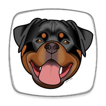 Rottweiler - natur - Viereckiger Kühlschrankmagnet - Weiß - Vorne