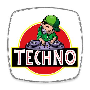 Techno music party - Viereckiger Kühlschrankmagnet - Weiß - Vorne