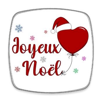 Joyeux Noel Weihnachtsfeier Frankreich - Viereckiger Kühlschrankmagnet - Weiß - Vorne