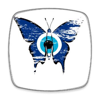 Nazar Schmetterling used - Viereckiger Kühlschrankmagnet - Weiß - Vorne