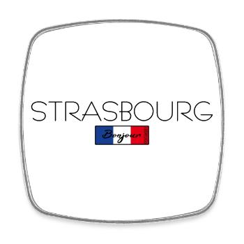 STRASBOURG FRANCE HOLIDAY SUMMER PARTY (b) - Square fridge magnet - white - Front