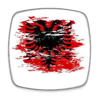 Albania flag used - Square fridge magnet - white - Front