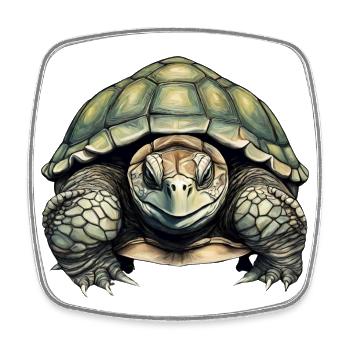 Grand T-Shirt Tortue Magnifique Motif Repti - Magnet carré - blanc - Devant