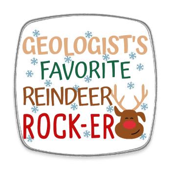 Geologist Christmas fav. Reindeer xmas Geology - Square fridge magnet - white - Front