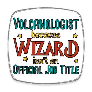 Volcanologist Wizard Volcanology - Viereckiger Kühlschrankmagnet - Weiß - Vorne