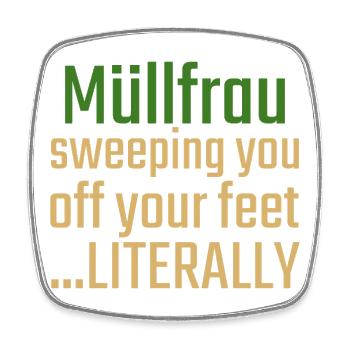 Garbage Woman Sweeping You - Square fridge magnet - white - Front