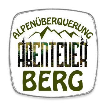 Alpenüberquerung - Abenteuer Berg - E5 - Viereckiger Kühlschrankmagnet - Weiß - Vorne