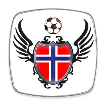 Football Norway (coat of arms & wings) - Square fridge magnet - white - Front